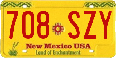NM license plate 708SZY