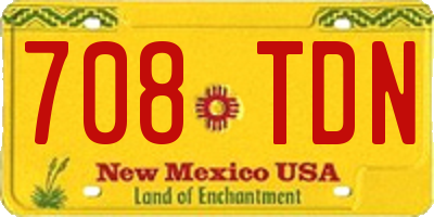 NM license plate 708TDN