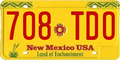 NM license plate 708TDO