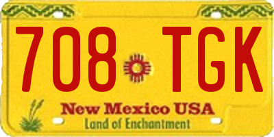 NM license plate 708TGK