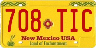 NM license plate 708TIC