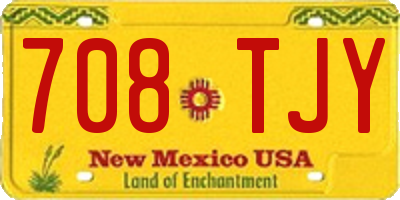 NM license plate 708TJY