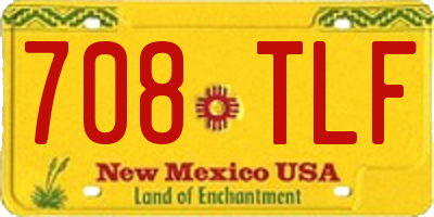 NM license plate 708TLF