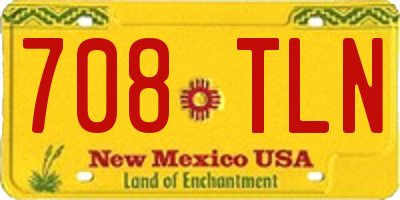 NM license plate 708TLN