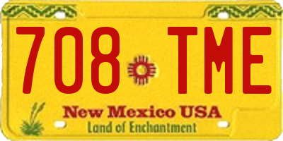 NM license plate 708TME