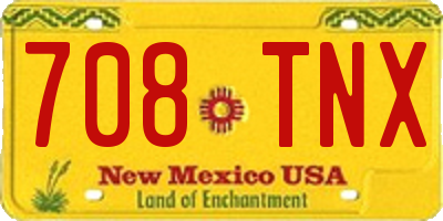 NM license plate 708TNX