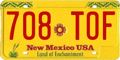 NM license plate 708TOF