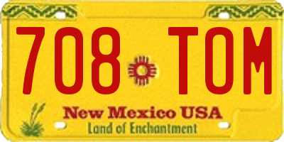 NM license plate 708TOM