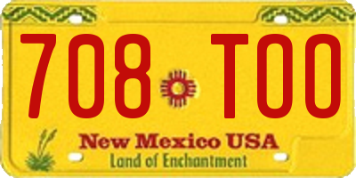 NM license plate 708TOO
