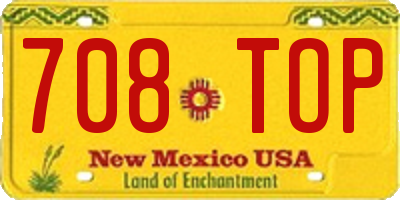 NM license plate 708TOP