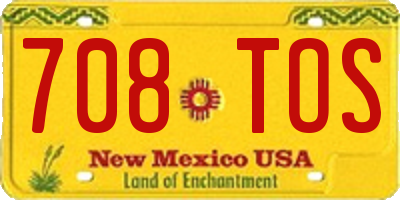 NM license plate 708TOS