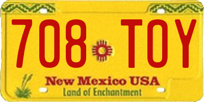 NM license plate 708TOY