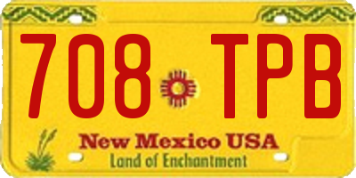 NM license plate 708TPB