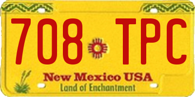 NM license plate 708TPC