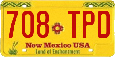 NM license plate 708TPD