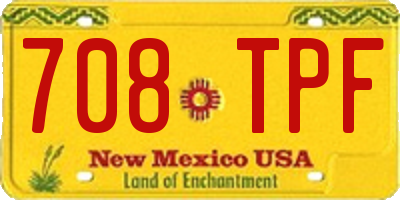NM license plate 708TPF