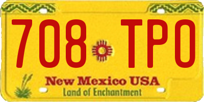 NM license plate 708TPO