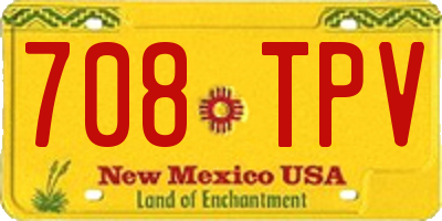 NM license plate 708TPV