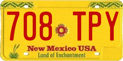 NM license plate 708TPY