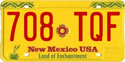 NM license plate 708TQF