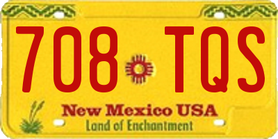 NM license plate 708TQS