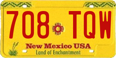 NM license plate 708TQW