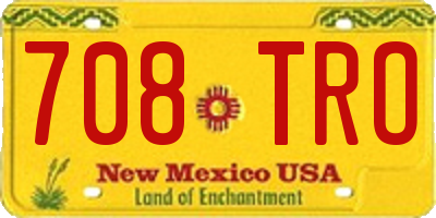 NM license plate 708TRO