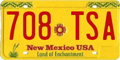 NM license plate 708TSA