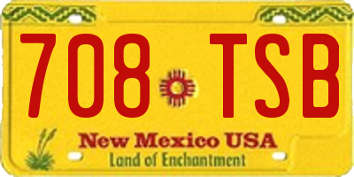 NM license plate 708TSB