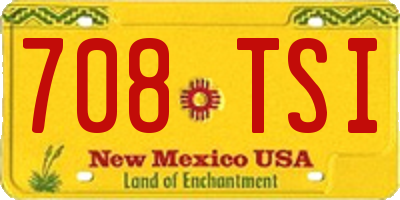 NM license plate 708TSI