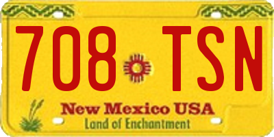 NM license plate 708TSN