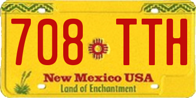 NM license plate 708TTH
