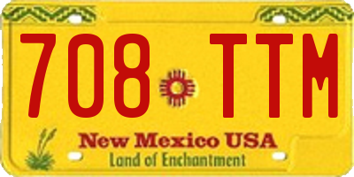 NM license plate 708TTM