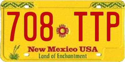 NM license plate 708TTP