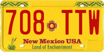 NM license plate 708TTW
