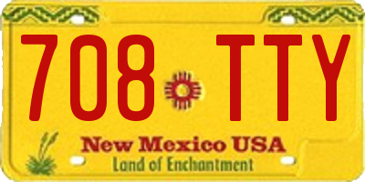 NM license plate 708TTY