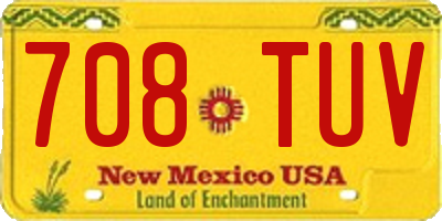 NM license plate 708TUV
