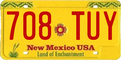 NM license plate 708TUY