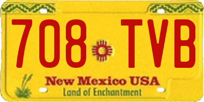 NM license plate 708TVB
