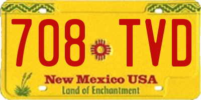 NM license plate 708TVD