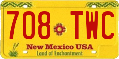 NM license plate 708TWC