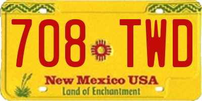 NM license plate 708TWD