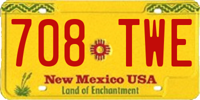 NM license plate 708TWE