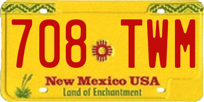 NM license plate 708TWM