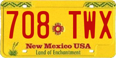 NM license plate 708TWX