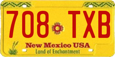 NM license plate 708TXB