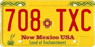 NM license plate 708TXC