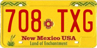 NM license plate 708TXG