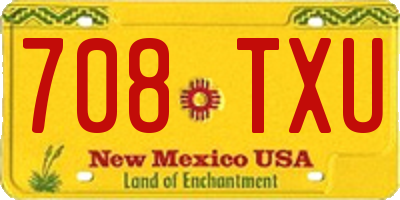 NM license plate 708TXU