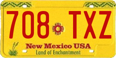 NM license plate 708TXZ
